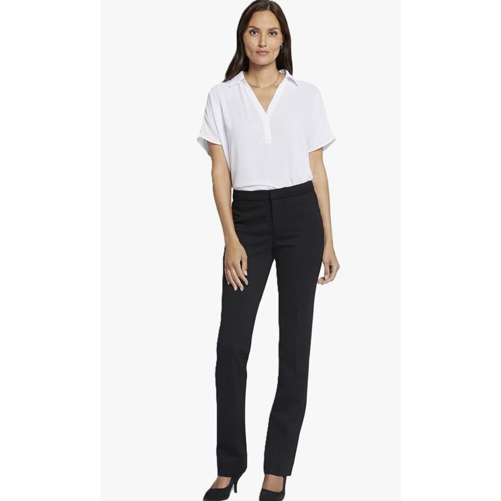 NYDJ Slim Fit Straight Trouser Pants Black 4